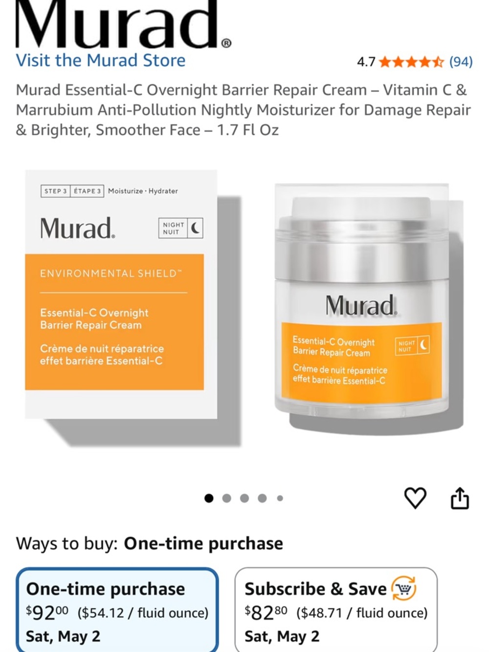 Murad Nighttime Vitamin C Moisturizer
